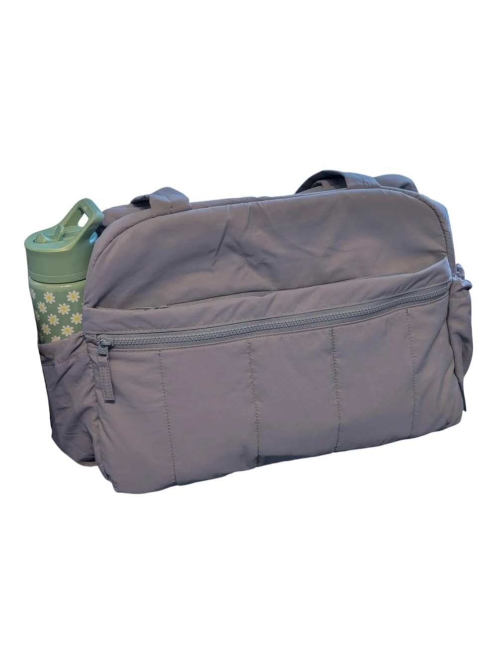 BAGSMART  Quilted Light Gray Women's Tote with Padded Shoulder Strap